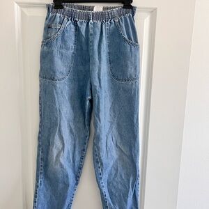 Cabin Creek Blue Elastic Waist Denim Pants